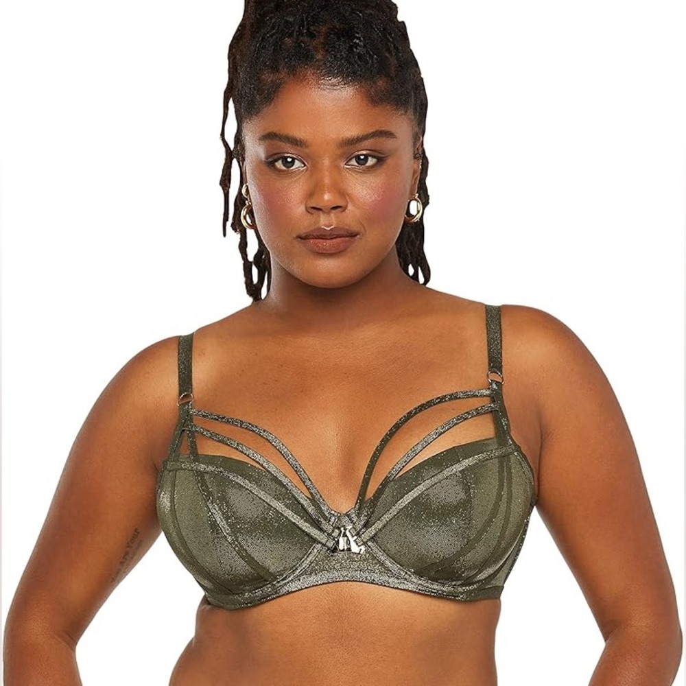 Savage x Fenty Shimmery Olive Strappy Underwire Bra